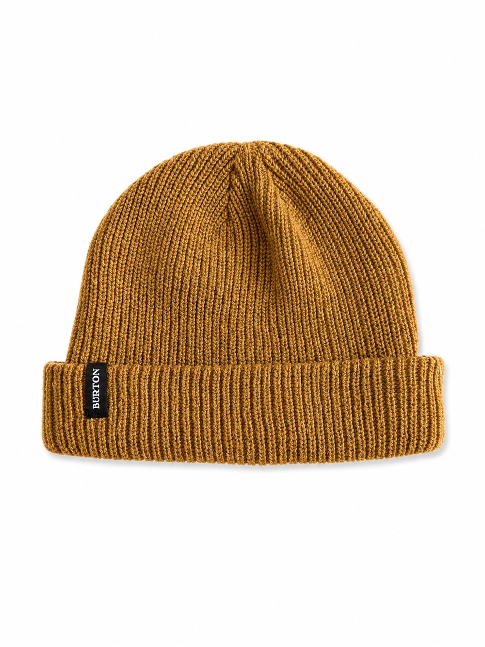 Burton Ribbed Cuffed Knit Beanie Winter Hat Mustard Yellow Brown O/S